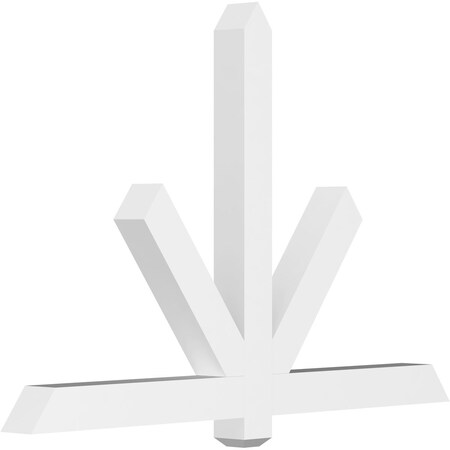 Ekena Millwork Kennewick Architectural Grade PVC Gable Bracket, 60"W x 40"H x 4"D x 4"F, 16/12 Pitch GBP060X40X0404KEN00